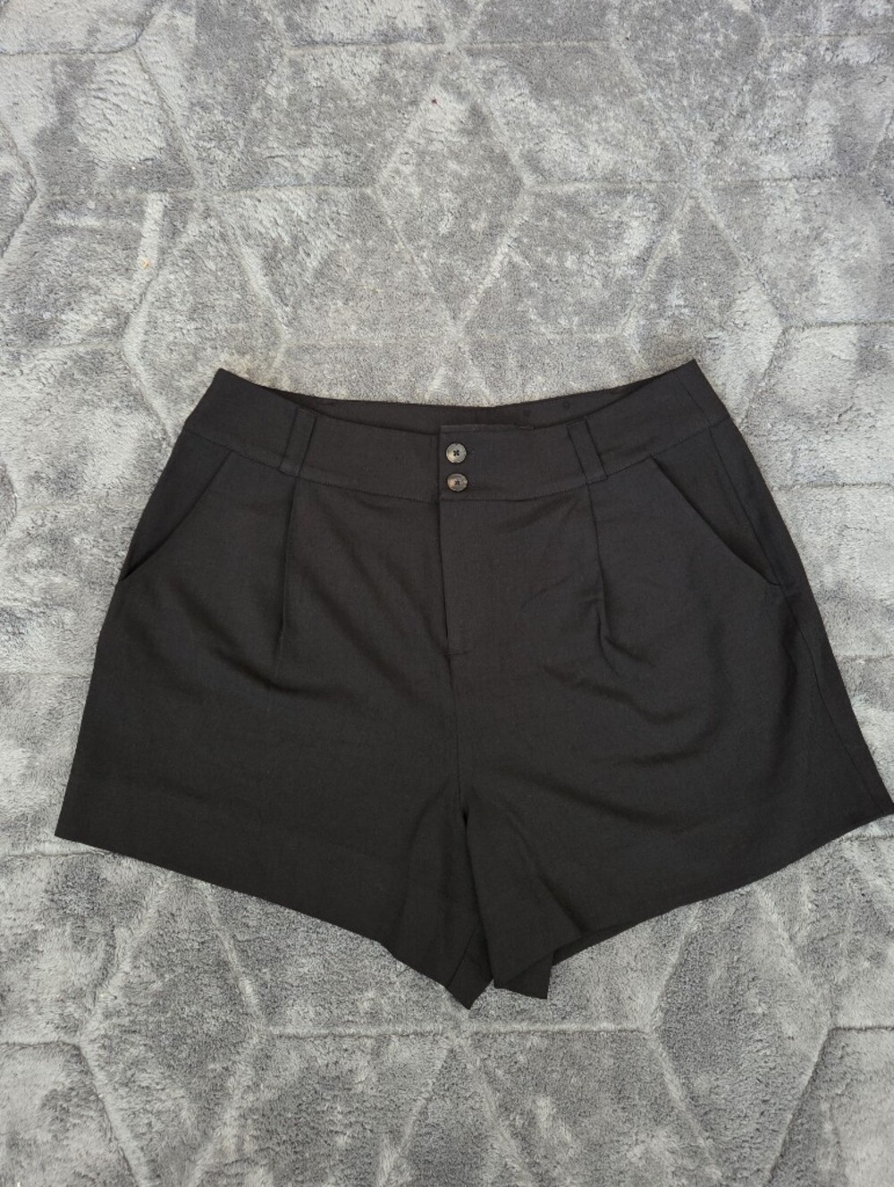 torrid Black High-Rise Tailored Shorts with Double Button Date Night Party 14